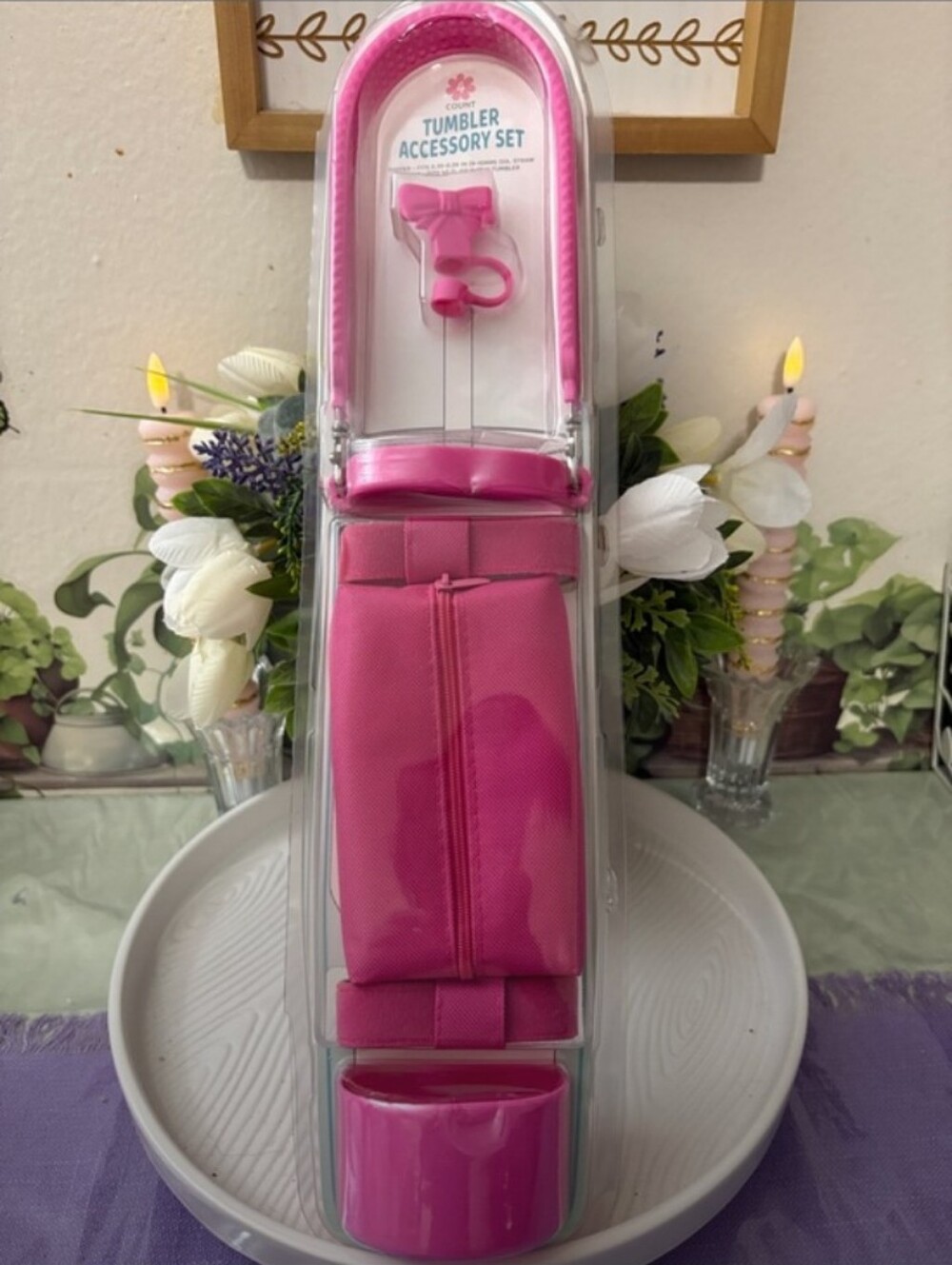 Tumbler Accessories Set (Pink 💗)